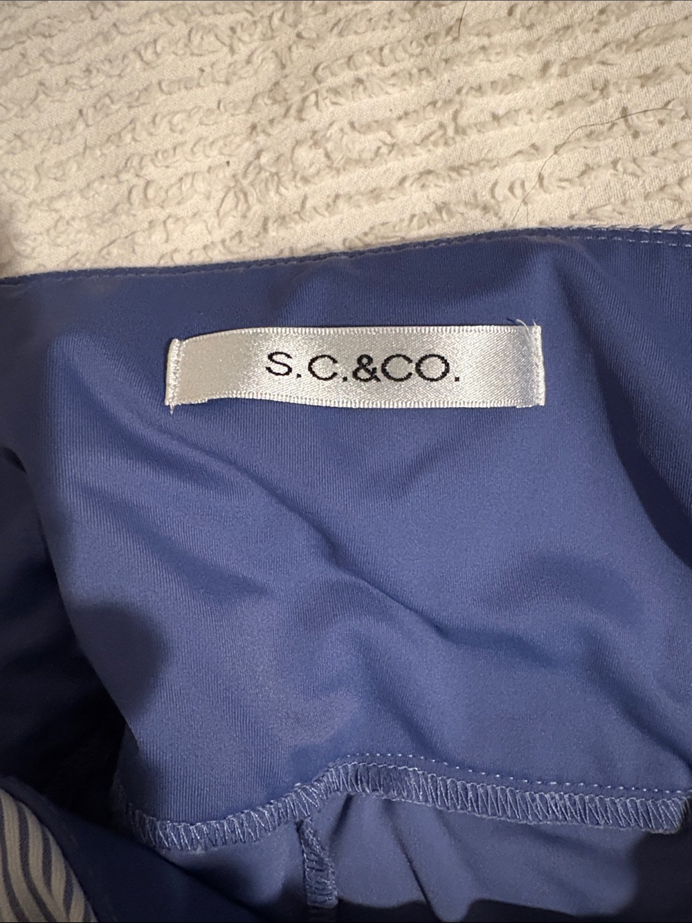 S.C&Co Women's Striped Performance Skorts in Light Blue/White - Picture 5 of 7